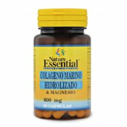 Colágeno marino + magnesio 600 mg. 60 cápsulas con vitamina C y vitaminas B-6, B-9 y B-12 De Nature Essential De Laboratorios Bio Dis