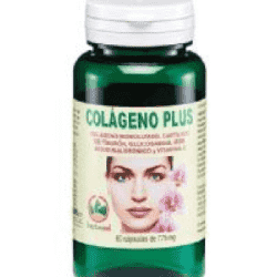 Colágeno plus 60 cápsulas de 770 mg. De Laboratorios Robis, ayuda a mejorar los dolores de articulación, fortalece el cabello, las uñas y mejora el aspecto de la piel.