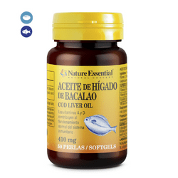 Aceite de hígado de bacalao 410 mg. 50 perlas de Nature Essential de laboratorios Bio Dis