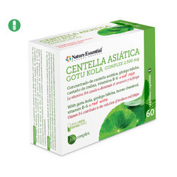 Centella asiática (complex) 2500 mg. (ext. seco) 60 cápsulas vegetales con castaño de indias, vid roja, ginkgo biloba y vitamina B-6. de Nature Essential Blister
